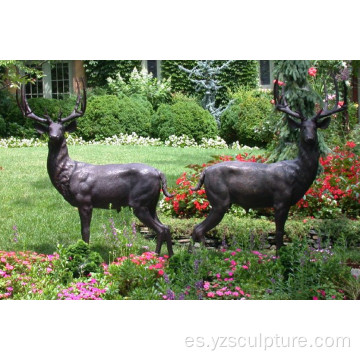 Vida jardín tamaño bronce Deerr estatua